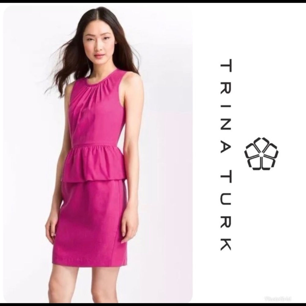 NWT TRINA TURK Kiran Peplum Dress Sz 4 $248!